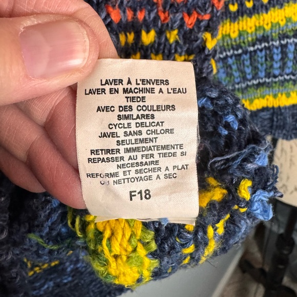 Vintage Liz Claiborne Multicolor Patterned Turtleneck Hand-knit Sweater - Picture 8 of 8